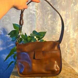 Vintage Y2K Esprit Brown Faux Leather Shoulder Bag